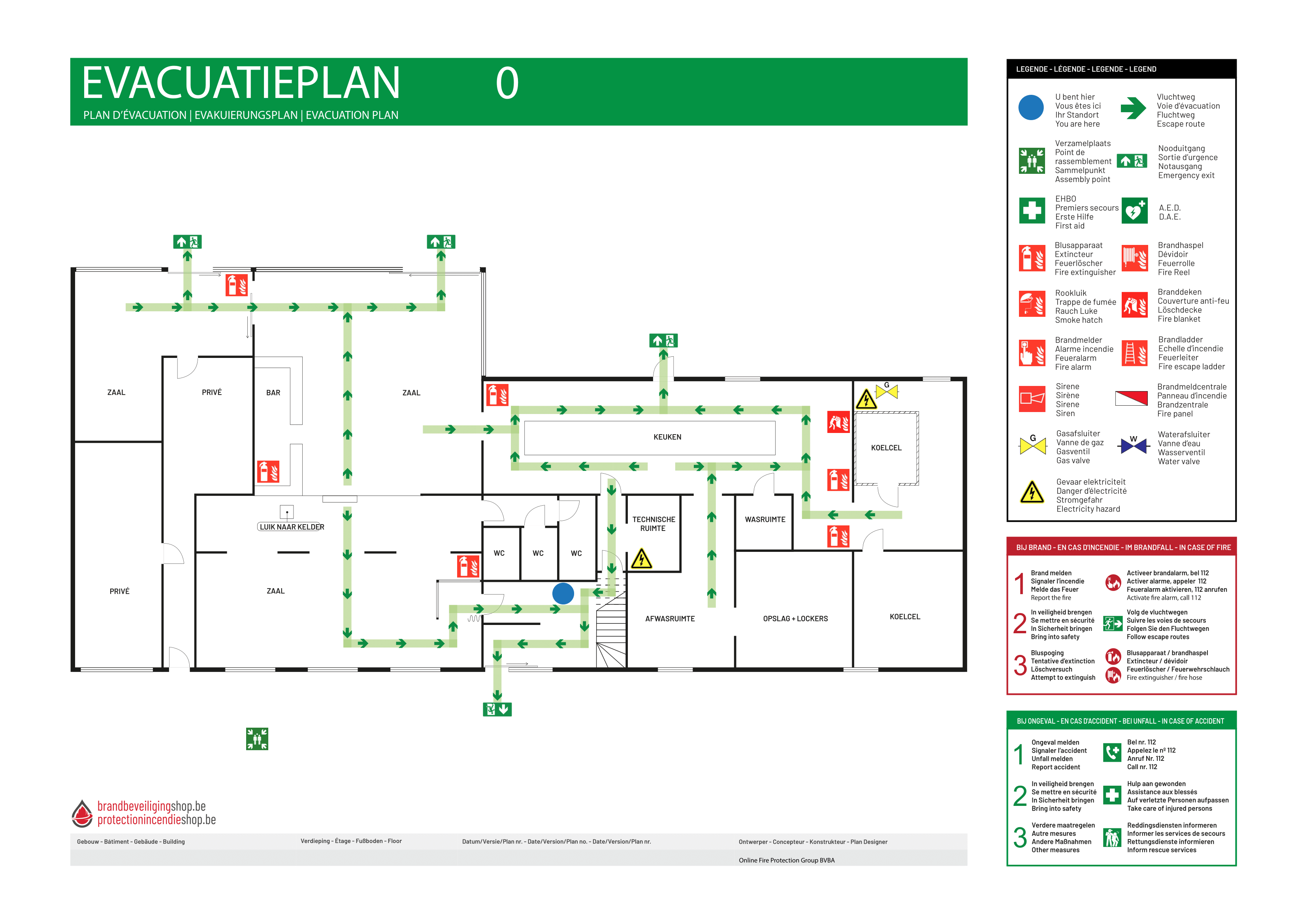 Evacuatieplan voorbeeld